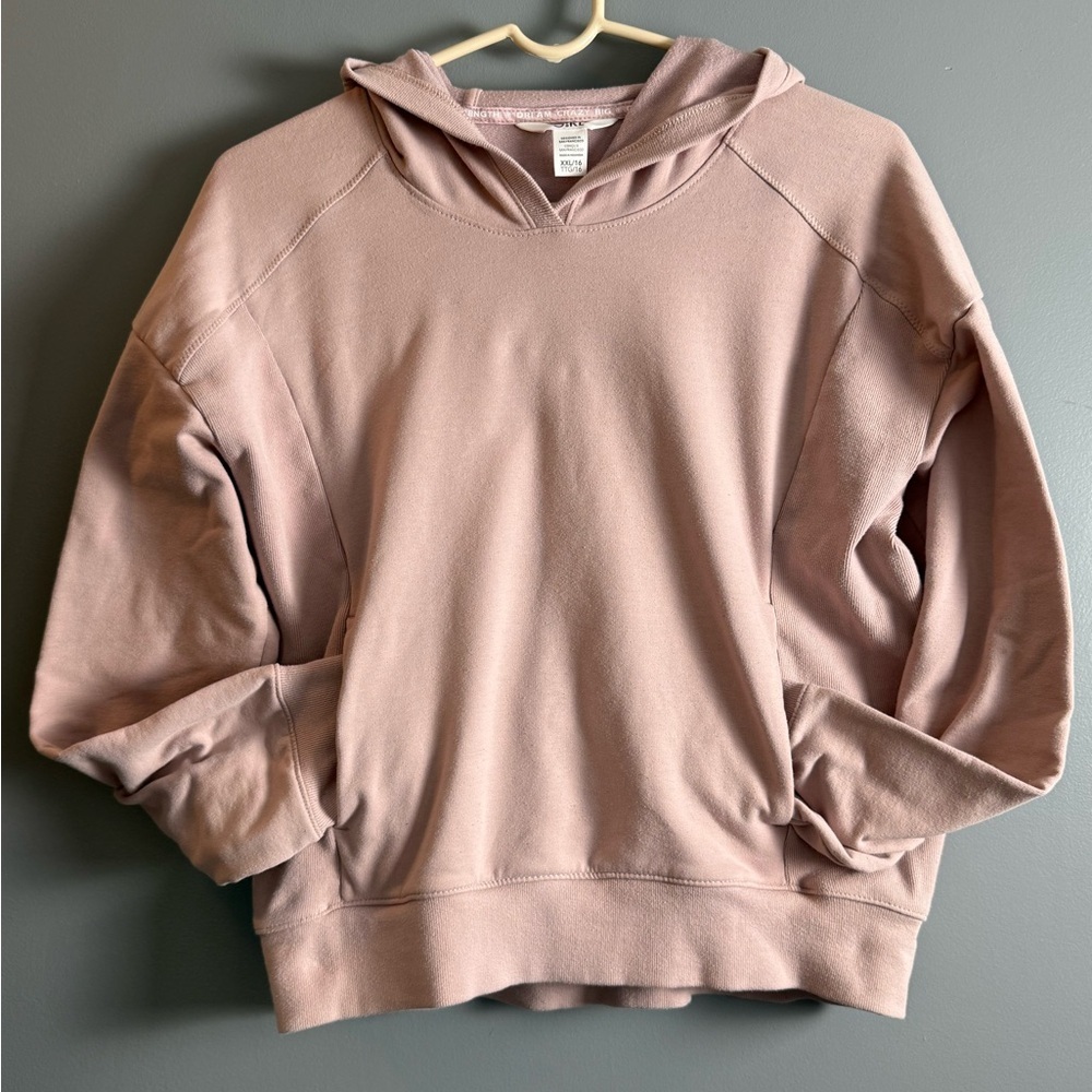 Athleta Girl Pink/Mauve Feeling Good Hoodie Sz XXL 20" PTP Sweatshirt